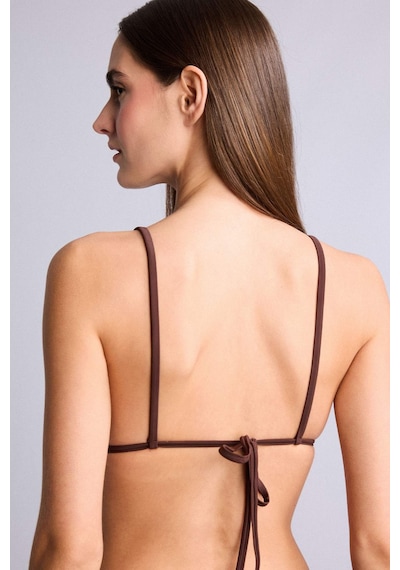 Defacto Regular Fıt Kırışık Dokulu Kumaş Kahverengi Bikini Üstü E0205ax26smbn341 Kahve-bn341