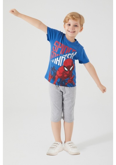 Spiderman The Heroic Man Mavi Erkek Çocuk Kapri Takım