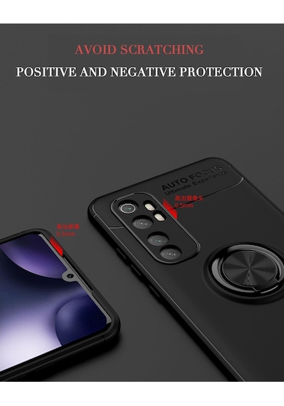 Xiaomi Mi Note 10 Lite Kilif Lens Koruma Standli Yüzüklü Silikon 407286675
