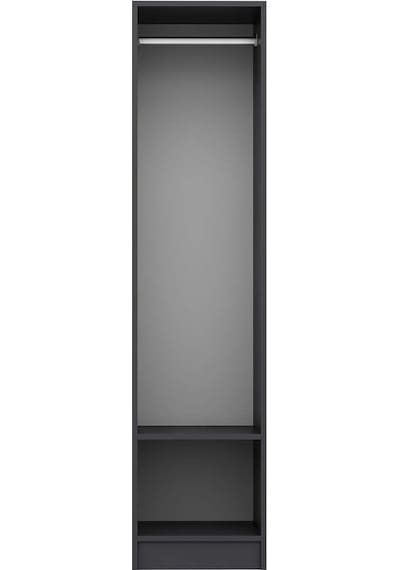 Minar Kale 1 Kapaklı Dolap Antrasit - Beyaz Çizgili Mebran 210cm