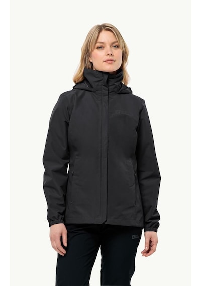 Jack Wolfskin 1111202 6000 Stormy Point 2l Jkt W Black Kadın Outdoor Ceket Siyah