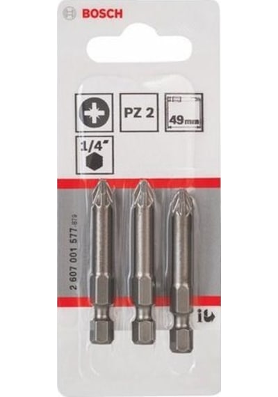 Bosch Extra Hard PH2x49 mm 3'lü Ekstra Sert Vidalama Ucu - 2607001528