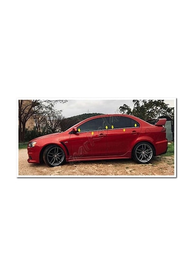 Markadan Mitsubishi Lancer Krom Cam Çıtası 2008 Sonrası 4 Parça P