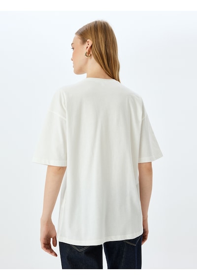 Koton Ayı Baskılı Bisiklet Yaka Kısa Kollu Oversize Tişört Ekru 5sal10099ık Ekru Koton Ayı Baskılı Bisiklet Yaka Kısa Kollu Oversize Tişört Ekru 5sal10099ık Ekru