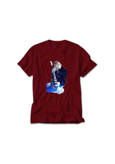 Nirvana Kurt Cobain Galaksi Kırmızı Tişört