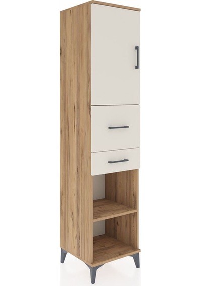 Hyperion Dolap 4 Raflı 2 Çekmeceli Tek Kapaklı 44x44x195 Çam-aytaşı Atlas Çam