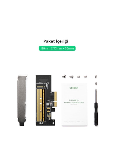 Ugreen Pcıe 3.0 X 4 Nvme M.2 Ssd Dönüştürücü Adaptör, 70503