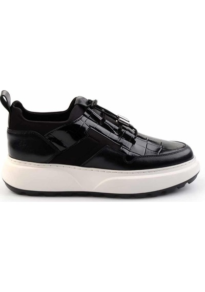 Bambi Siyah Siyah Leather Erkek Sneaker E01194010203 Siyah