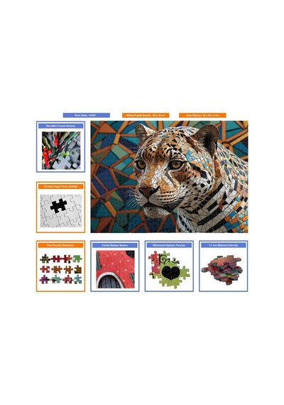 Nova Puzzle 1000 Parçalı Mozaik Jaguarın Derin Bakışı Puzzle - 41207