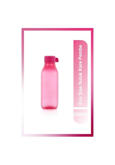 Tupperware Eco Şişe Suluk Kare 500 ml Pembe