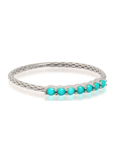 Kuyumcudukkani Firuze Sıra Taşlı Trend Yüzük-10316-w-blu Beyaz