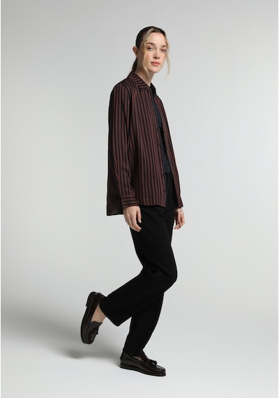 Colin's Colins Fashion Fit Shirt Neck Çizgili Kadın Kahverengi Uzun Kol Gömlek Cl1082001 Q1.v2 Brw Colin's Colins Fashion Fit Shirt Neck Çizgili Kadın Kahverengi Uzun Kol Gömlek Cl1082001 Q1.v2 Brw