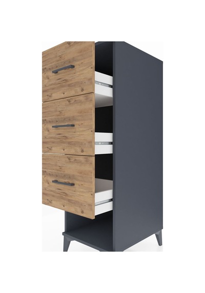 Kronos Dolap 3 Çekmeceli 44x59x134 Antrasit-çam Antrasit