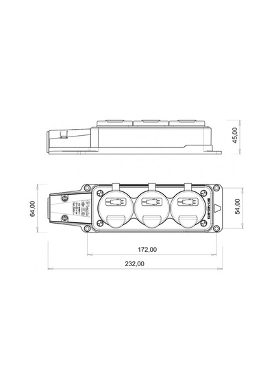 Bemis 1x16a 220v Kauçuk Üçlü Grup Priz