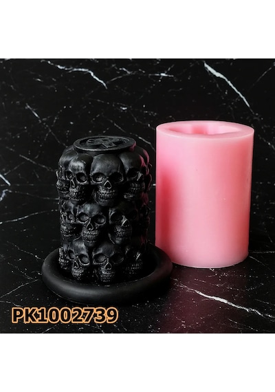 Pk1002739 - Silikon Kalıp Mum Kalıbı - Silindir Kurukafa