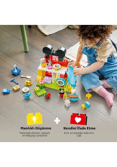 LEGO® DUPLO®│Disney Minnie ve Pluto ile Mickey’nin Kulüp Evi 10465 -2 Yaş ve Üzeri Çocuklar için Yaratıcı Oyuncak Yapım Seti (87P)