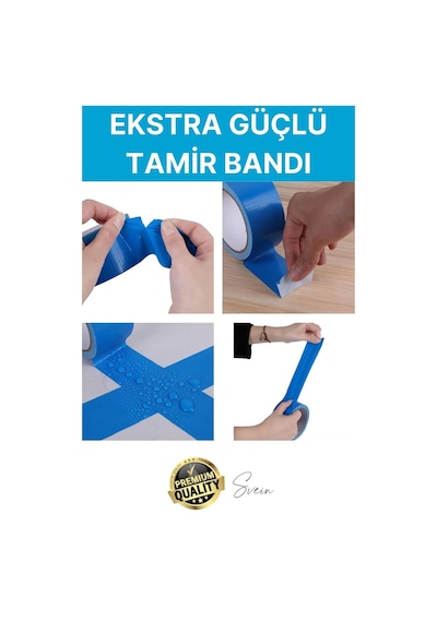 4 Adet 10 Mt Mavi Tamir Takviye Kapatıcı Güçlü Onarım Bandı Su Geçirmez Sızdırmaz Dayanıklı Çatlak