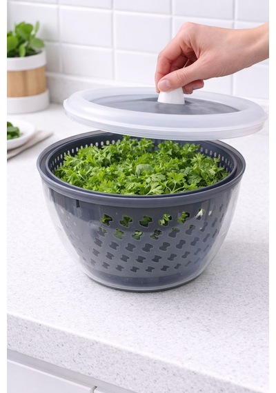 Salata Ve Sebze Kurutucu Gri - Beyaz