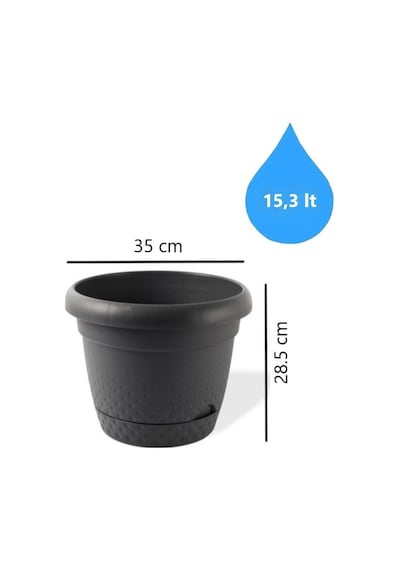 Omnipazar Krs Dekoratif İnci Bitki Çiçek Saksı Takımı 5'li Set Antrasit