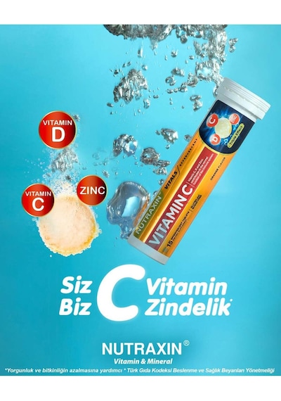 Vitamin C D Zinc 15 Efervesan Tablet - 3 Adet 2'li Paket