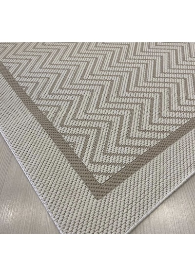 Elvey Home Jüt Sisal S9717 Bej Beyaz Kaymaz Taban Hasır Dokuma Yıkanabilir Yolluk Salon Koridor Mutfak Halısı Bej/beyaz