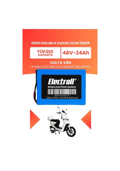 Volta Vsn Batarya Yüksek Kapasite Lifepo4 48v 24ah Elektrikli Motosiklet Bataryası