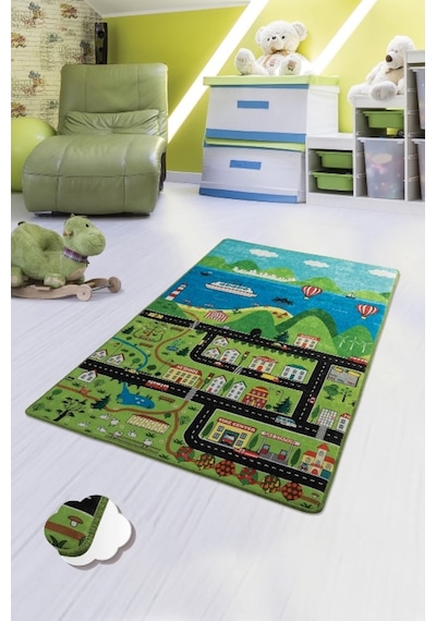 Happy City Djt 100X200 Cm Çocuk Ve Bebek Halıları,Yıkanabilir