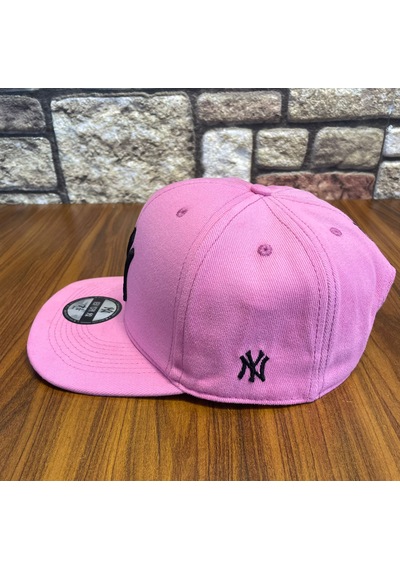 Hamze Ny Newyork Nakışlı Hiphop Snapback Rapper Drip Şapka Cap Pembe - Siyah