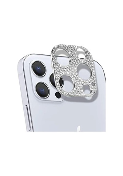 Ally iPhone Uyumlu 12 Pro Max Kamera Koruyucu Lens Diamond Taş İşlemeli- 5775 Pembe