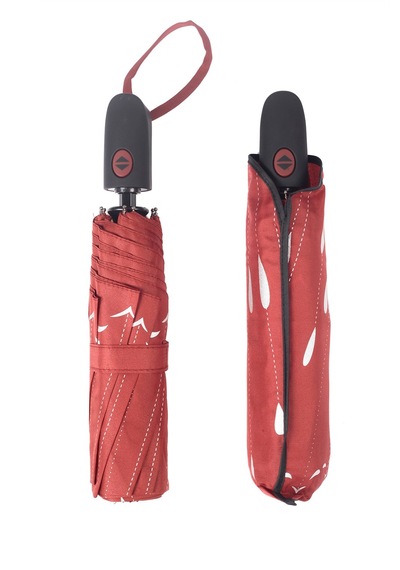 Newdaki Damla Desenli Fiberglass Güçlü Mekanizma Tam Otomatik Kadın Şemsiye Bordo