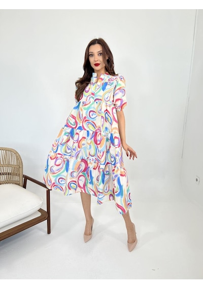 Dogutrend 5522 Elbise-latina Altın