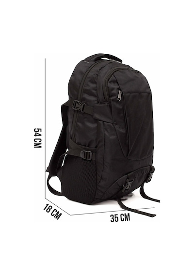 Kaff Siyah Unisex Suya Dayanıklı Ortopedik Çok Gözlü Kamp Trekking Yürüyüş Dağcı Sırt Çantası