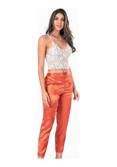 Hepsine Rakip Kadın İp Askılı Bralet Saten Pantolon Pijama Takımı Altüst Gecelik 001
