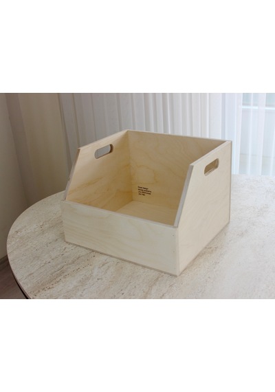 Ahşap Lp Plak Sandığı Boyasız Verniksiz - Organizer Kutu - Wooden Lp Record Box No Paint No Varnish Doğal Ahşap