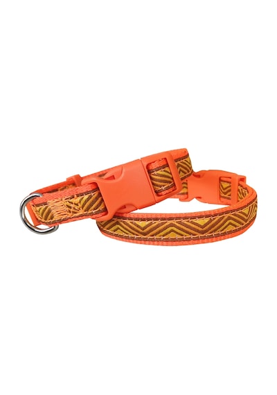 Doggie Dalga Desenli Dokuma Köpek Boyun Tasması 1,5 Cm X 27-40 Cm Turuncu