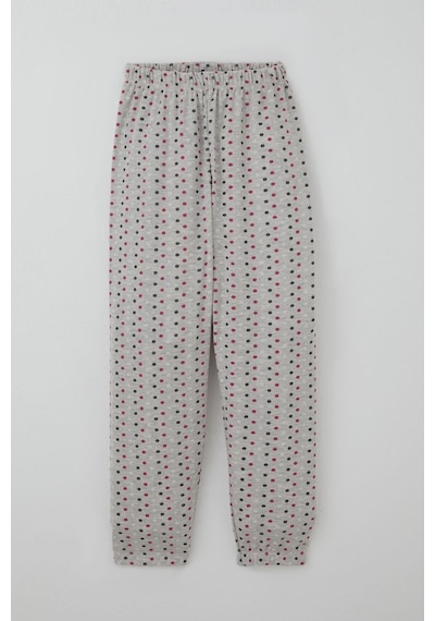 Breeze Kız Çocuk Pijama Takımı Renkli Puantiye Desenli 4-8 Yaş, Açık Gri Melanj Açık Gri Melanj
