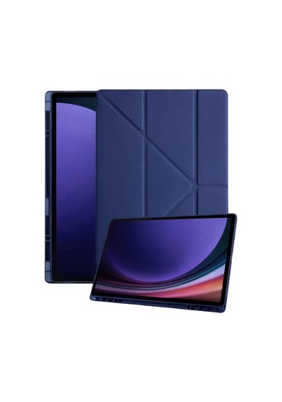 Samsung Galaxy Tab A11 Kalemlikli Mars Tablet Kılıfı - Lacivert Arka Kapak