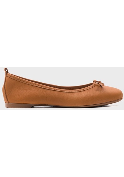 Luvishoes 01 Taba Cilt Kadın Babet Taba