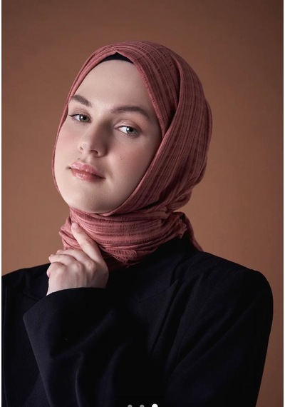 Modakaşmir Misto Pamuk Marsala Renk Şal Gül