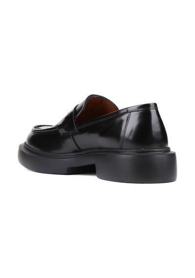 Shoetyle - Siyah Açma Deri Bağcıksız Erkek Klasik Ayakkabı 250-2375-859-siyah