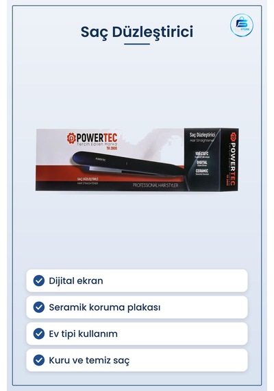 Saç Düzleştirici Dijital Ekranlı Seramik Plakalı Ev Tipi Kullanım