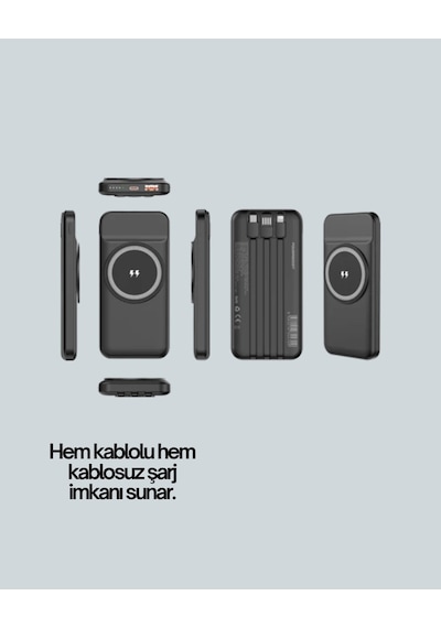 Hubrendy  22.5w Hızlı + 15w Kablosuz Şarj Akıllı Powerbank İle Her An Enerji Diğer