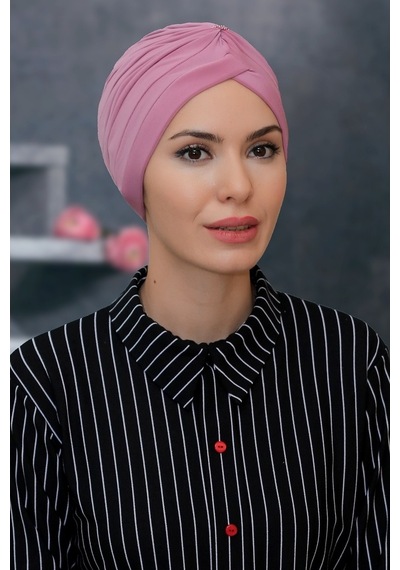 Hürrem Bone Gül Kurusu Pratik Hazır Geçmeli Tesettür Bone Sandy Kumaş Taçlı B (545490273) Gülkurusu