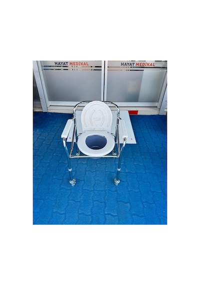 Bme668 Katlanabilir Tekerlekli Klozetli Sandalye Tuvalet Ve Banyo Sandalyesi