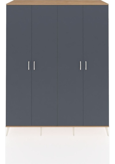 Kronos Gardrop 10 Raflı 4 Kapaklı 176x59x221 Çam-antrasit Antrasit Kronos Gardrop 10 Raflı 4 Kapaklı 176x59x221 Çam-antrasit Antrasit