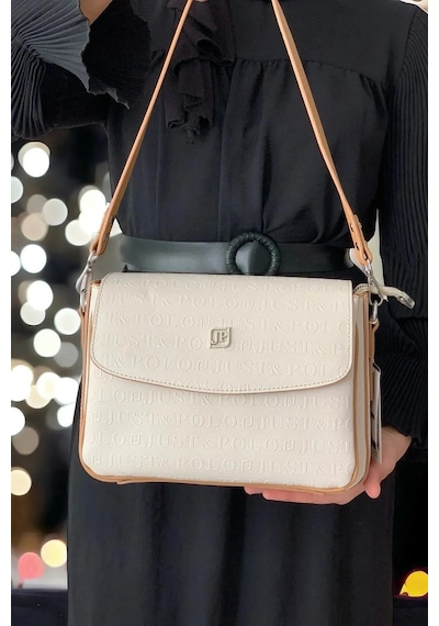 Just Polo Kadın Büyük Boy Ayarlanabilir Askılı Lüks El Ve Omuz Çantası Ebat : 29 X 19 Cm Krem - Camel 59660840
