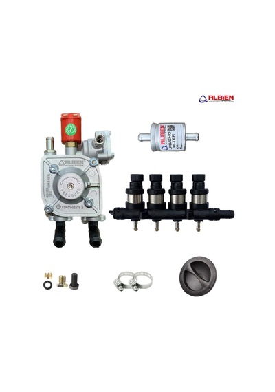 Atiker Uyumlu Gaz Kesicili Sıralı Sistem Regülatör 110kw + Albien Ultra Lpg Enjektör 4 Silindir 2ohm