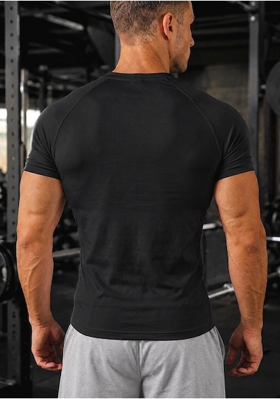 Sapeur Erkek Premium Raglan Dikişli Compression Tişört - Ultra Esnek Ve Nefes Alan Siyah