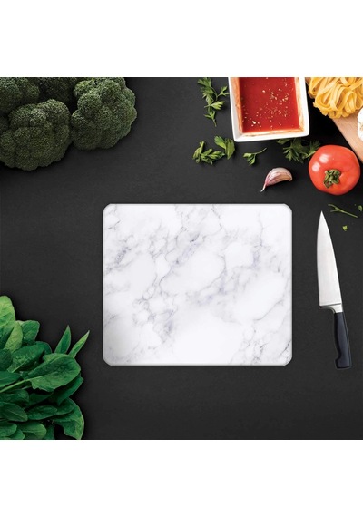 Cam Kesme Tahtası Panosu 25 X 35 Kırılmaya Isıya Çizilmeye Dayanıklı Antibakteriyel Doğal Kesme Beyaz