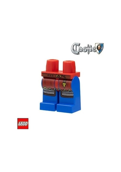 Minifigür Parçaları: Legs Decorated, Bacak, Ayak: 970c07pb13 Şovalye Bacağı